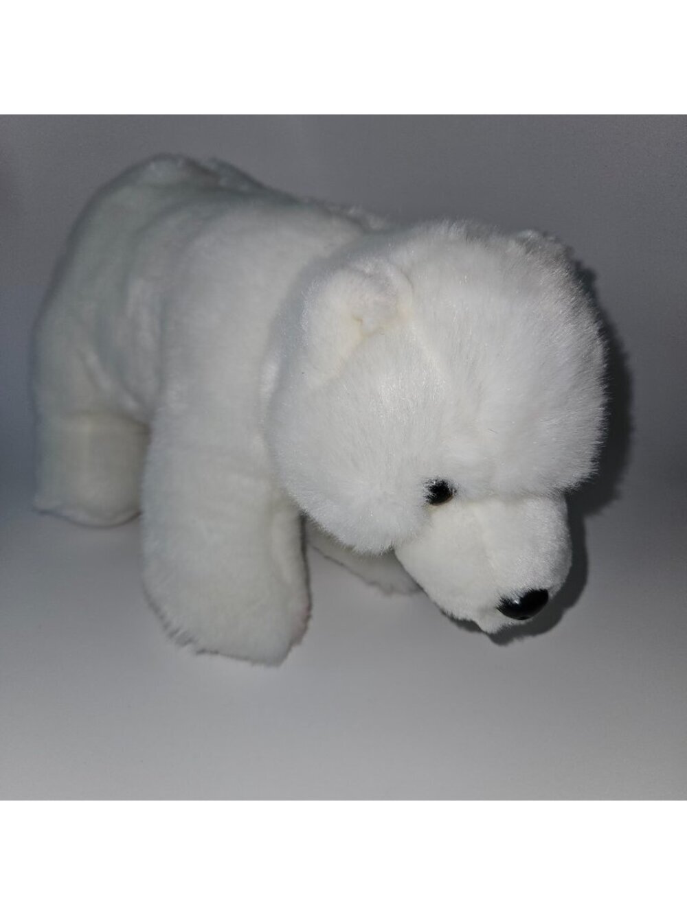Memories White Polar Bear Plush 13" Long Stuffed Animal Toy Soft